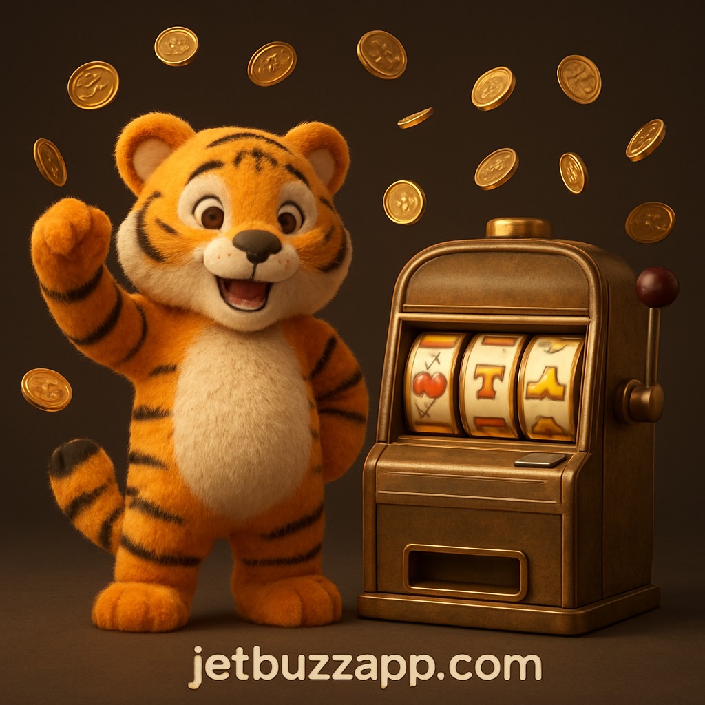 একটি বাঘের বাচ্চা jetbuzz প্ল্যাটফর্মে জয়লাভ নিয়ে উল্লাস করছে